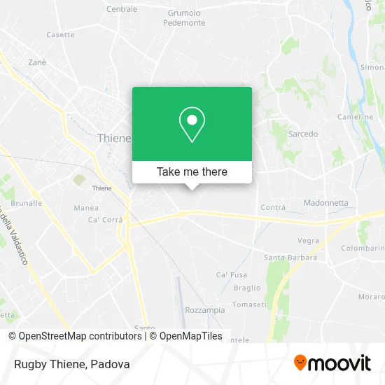 Rugby Thiene map
