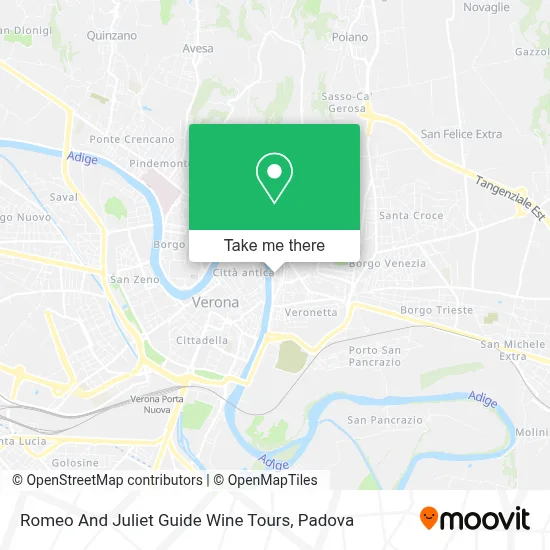 Romeo And Juliet Guide Wine Tours map
