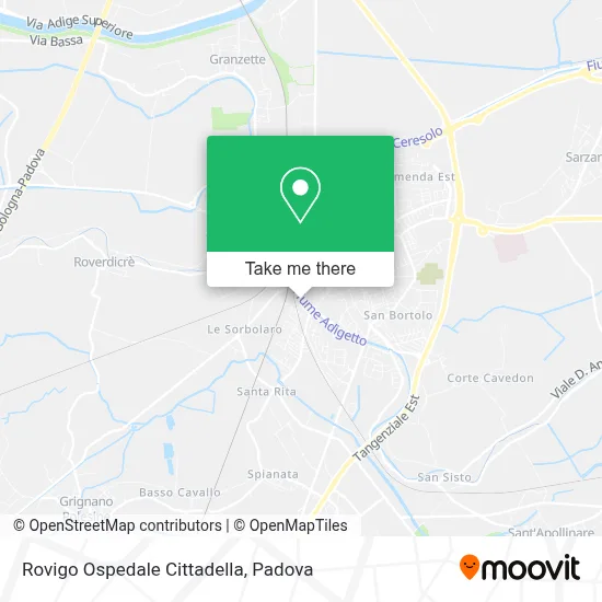 Rovigo Ospedale Cittadella map
