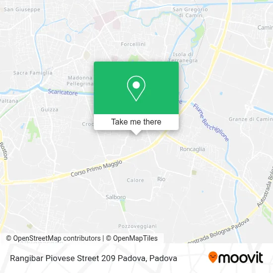 Rangibar Piovese Street 209 Padova map