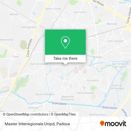 Master Interregionale Unipd map