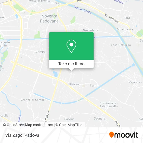 Via Zago map