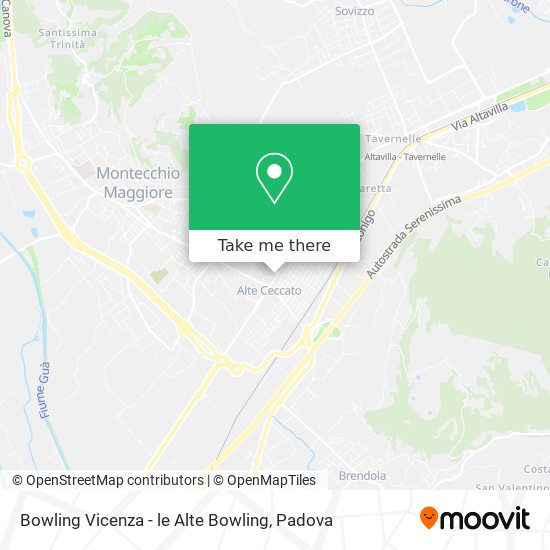 Bowling Vicenza - le Alte Bowling map