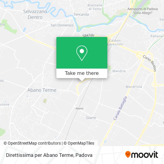 Direttissima per Abano Terme map