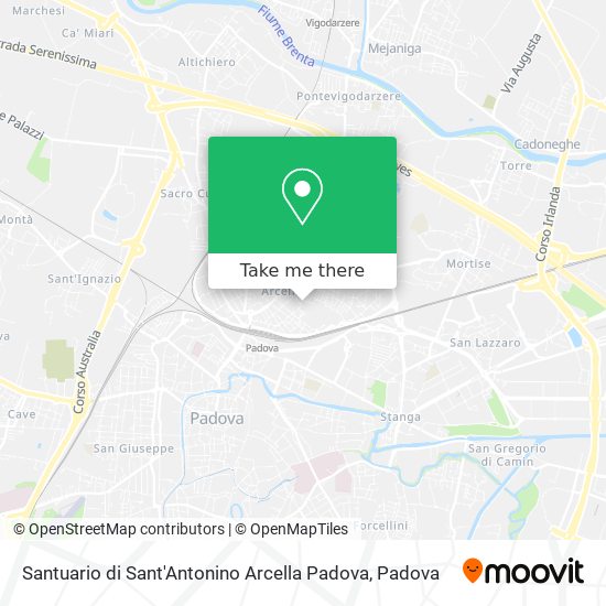 Santuario di Sant'Antonino Arcella Padova map