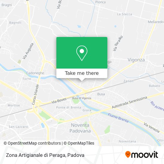 Zona Artigianale di Peraga map