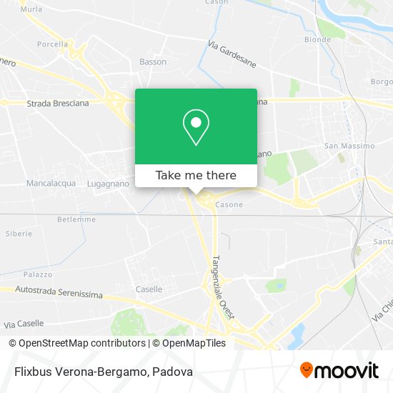 Flixbus Verona-Bergamo map