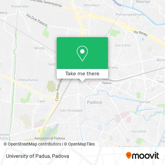 University of Padua map