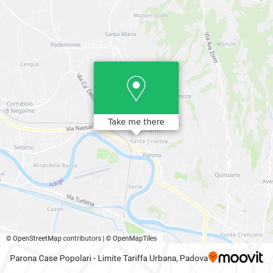 Parona Case Popolari - Limite Tariffa Urbana map