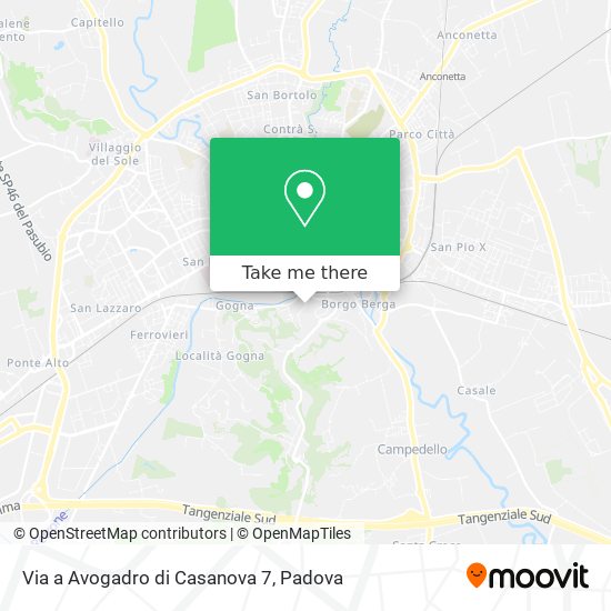 Via a Avogadro di Casanova 7 map