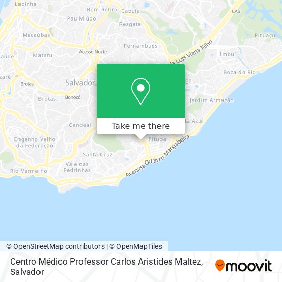 Mapa Centro Médico Professor Carlos Aristides Maltez