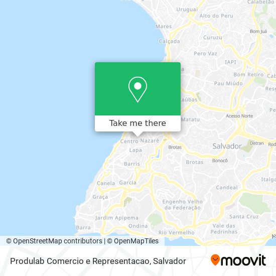 Mapa Produlab Comercio e Representacao