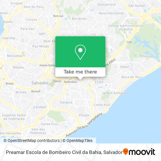 Mapa Preamar Escola de Bombeiro Civil da Bahia