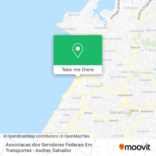 Mapa Associacao dos Servidores Federais Em Transportes - Asdner