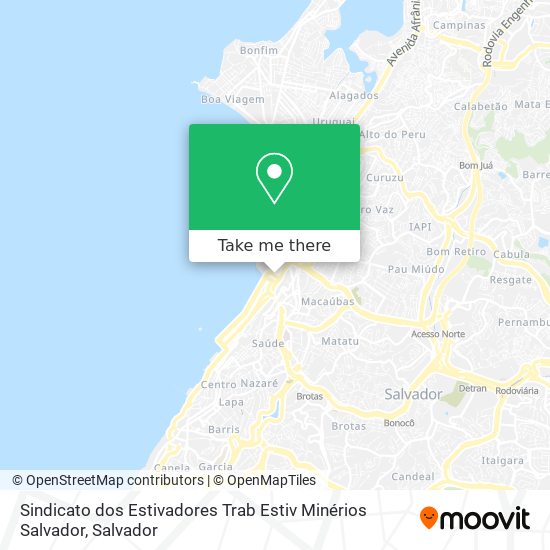 Mapa Sindicato dos Estivadores Trab Estiv Minérios Salvador