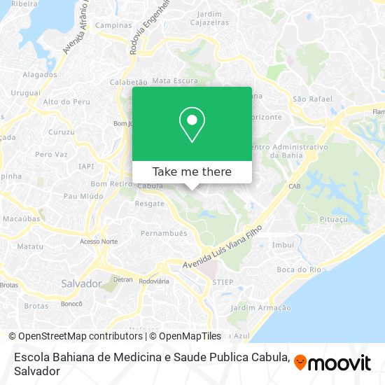 Mapa Escola Bahiana de Medicina e Saude Publica Cabula