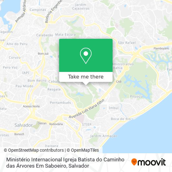 Mapa Ministério Internacional Igreja Batista do Caminho das Árvores Em Saboeiro