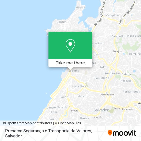 Mapa Preserve Segurança e Transporte de Valores