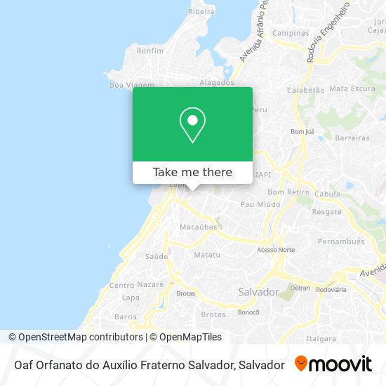 Mapa Oaf Orfanato do Auxílio Fraterno Salvador