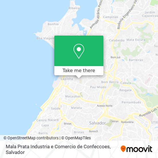 Mala Prata Industria e Comercio de Confeccoes map