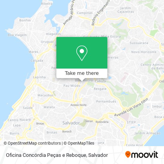 Mapa Oficina Concórdia Peças e Reboque