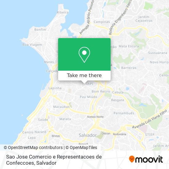 Mapa Sao Jose Comercio e Representacoes de Confeccoes
