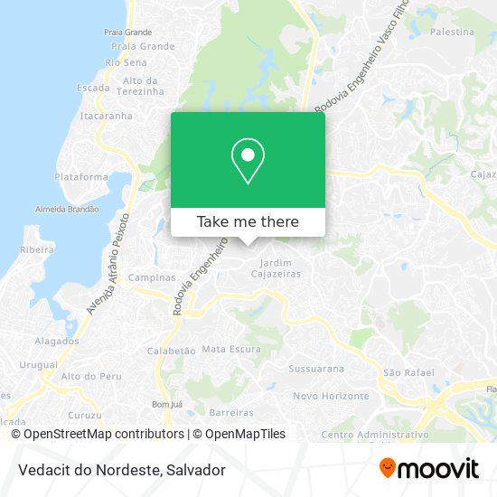 Mapa Vedacit do Nordeste