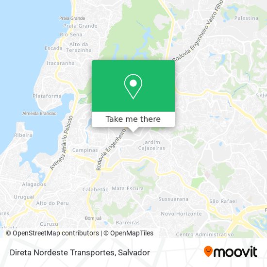 Direta Nordeste Transportes map