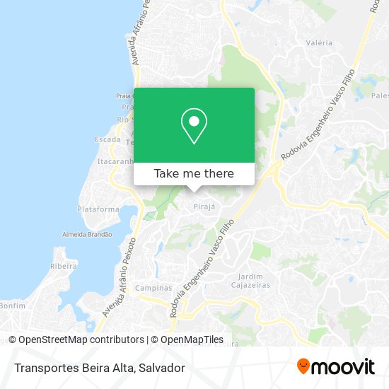 Transportes Beira Alta map