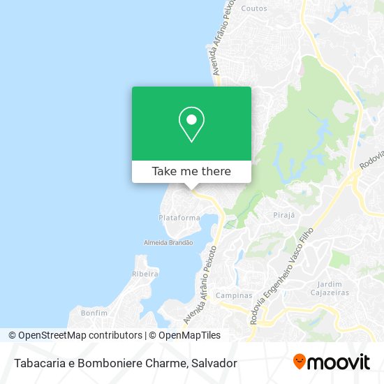 Mapa Tabacaria e Bomboniere Charme