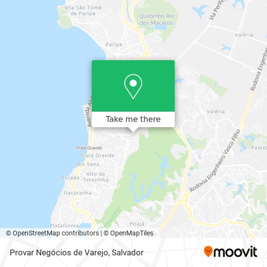 Provar Negócios de Varejo map