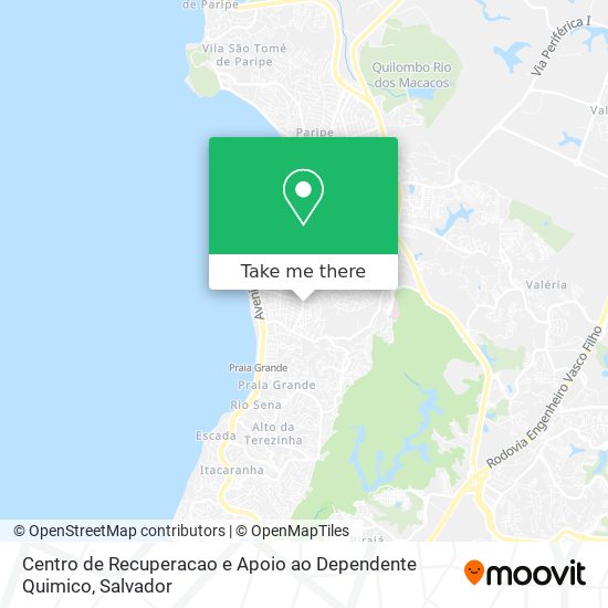 Mapa Centro de Recuperacao e Apoio ao Dependente Quimico