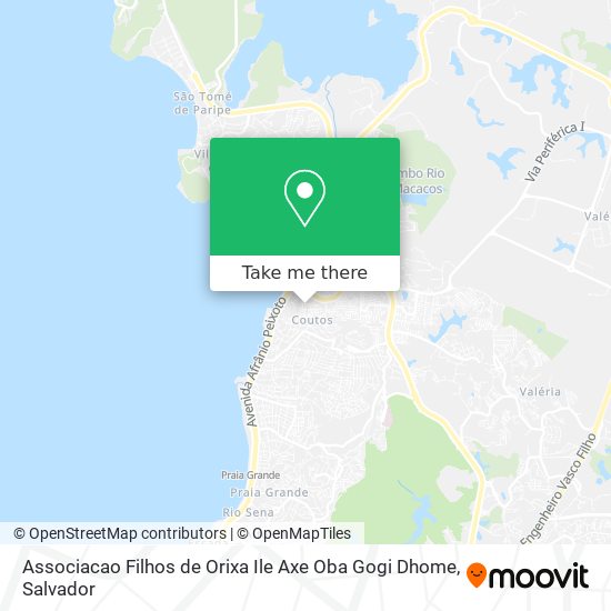 Associacao Filhos de Orixa Ile Axe Oba Gogi Dhome map
