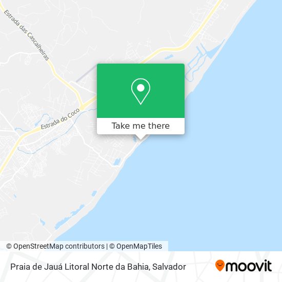 Praia de Jauá Litoral Norte da Bahia map