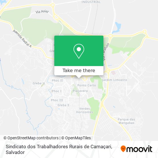 Sindicato dos Trabalhadores Rurais de Camaçari map