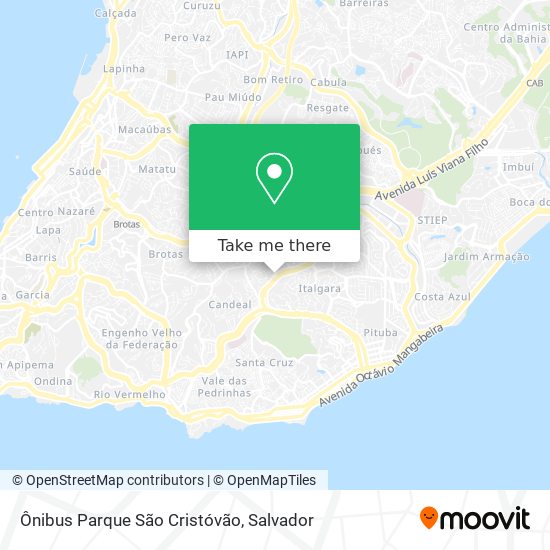 Ônibus Parque São Cristóvão map