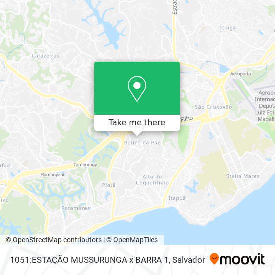 Mapa 1051:ESTAÇÃO MUSSURUNGA x BARRA 1