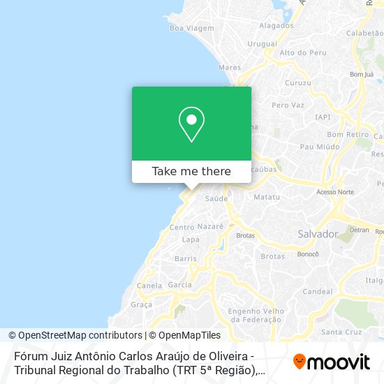 Mapa Fórum Juiz Antônio Carlos Araújo de Oliveira - Tribunal Regional do Trabalho (TRT 5ª Região)