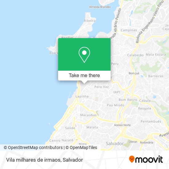 Vila milhares de irmaos map