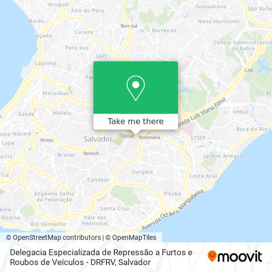 Mapa Delegacia Especializada de Repressão a Furtos e Roubos de Veículos - DRFRV