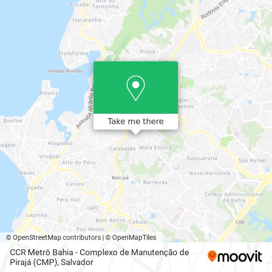 Mapa CCR Metrô Bahia - Complexo de Manutenção de Pirajá (CMP)