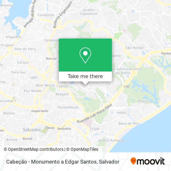 Mapa Cabeção - Monumento a Edgar Santos