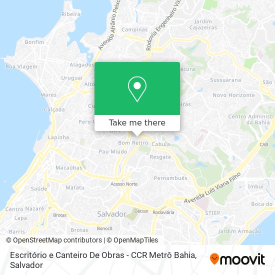 Escritório e Canteiro De Obras - CCR Metrô Bahia map