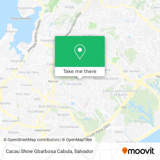 Cacau Show Gbarbosa Cabula map