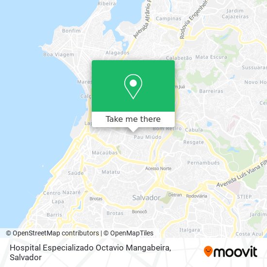 Mapa Hospital Especializado Octavio Mangabeira