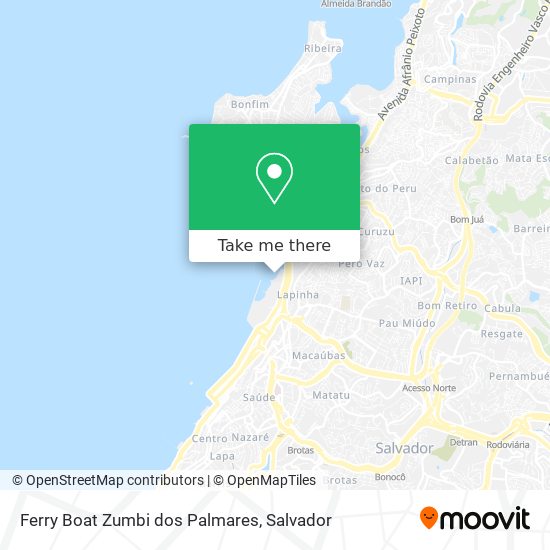 Ferry Boat Zumbi dos Palmares map