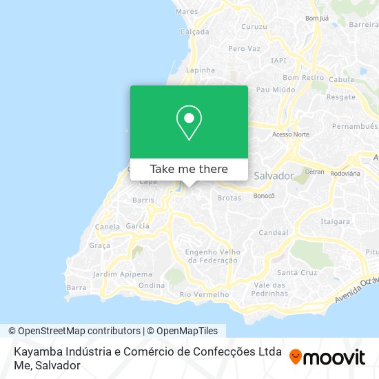 Mapa Kayamba Indústria e Comércio de Confecções Ltda Me