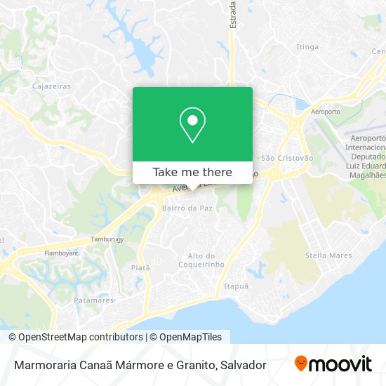 Mapa Marmoraria Canaã Mármore e Granito