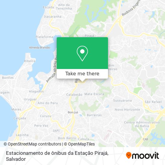 Estacionamento de ônibus da Estação Pirajá map