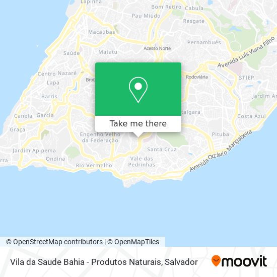 Mapa Vila da Saude Bahia - Produtos Naturais